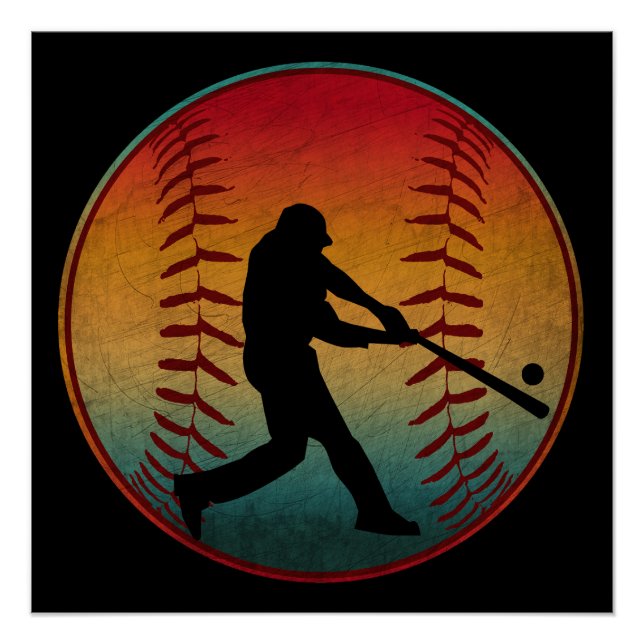 Vintage Baseball Player Poster (Front)