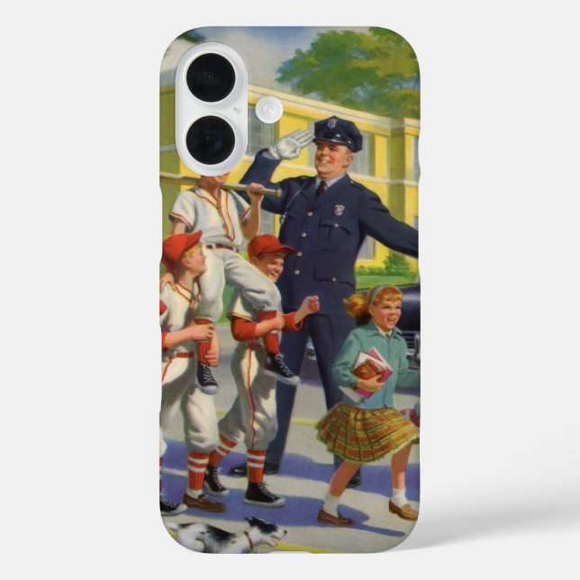 Vintage Baseball Players and Police Crossing Guard Case-Mate iPhone Case (Back)