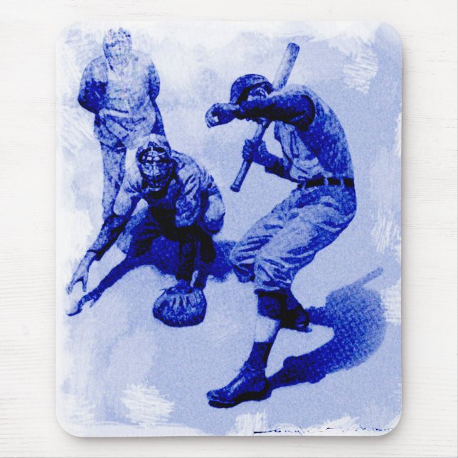 Vintage Baseball Players Mouse Pad (Front)