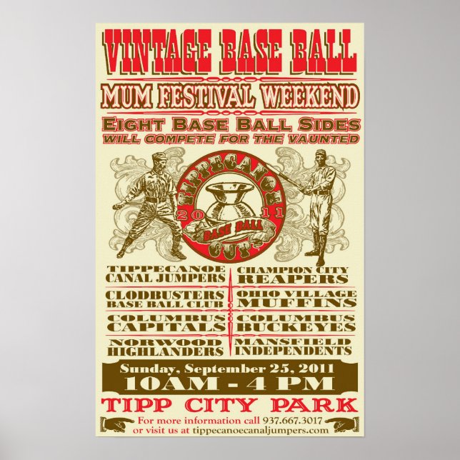 VINTAGE BASEBALL POSTER (Front)