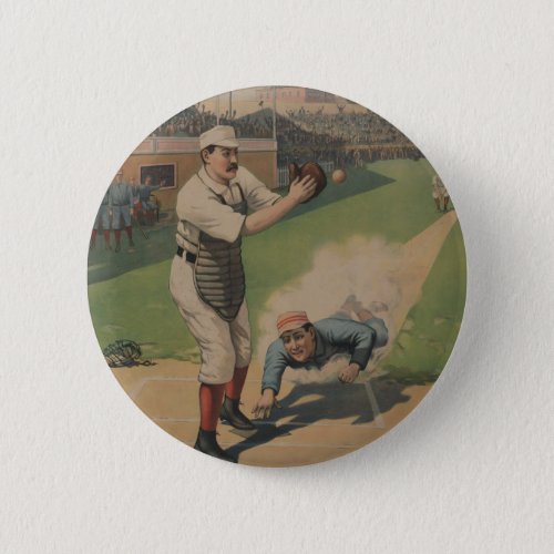 Vintage Baseball Poster Button