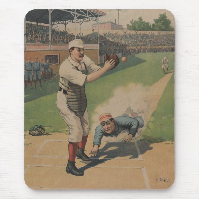 Vintage Baseball Poster Mousepad (Front)