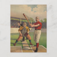 Vintage Baseball Poster Postcard