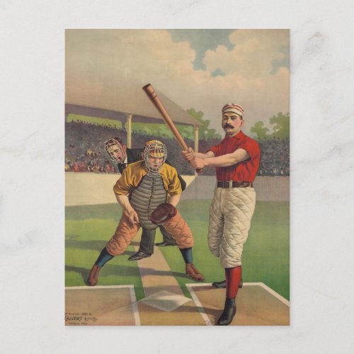 Vintage Baseball Poster Postcard