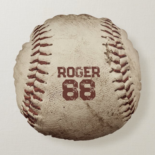Vintage Baseball  Round Pillow (Front)