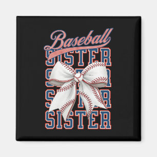 Vintage Baseball Sister Coquette Bow Sport Lover G Magnet