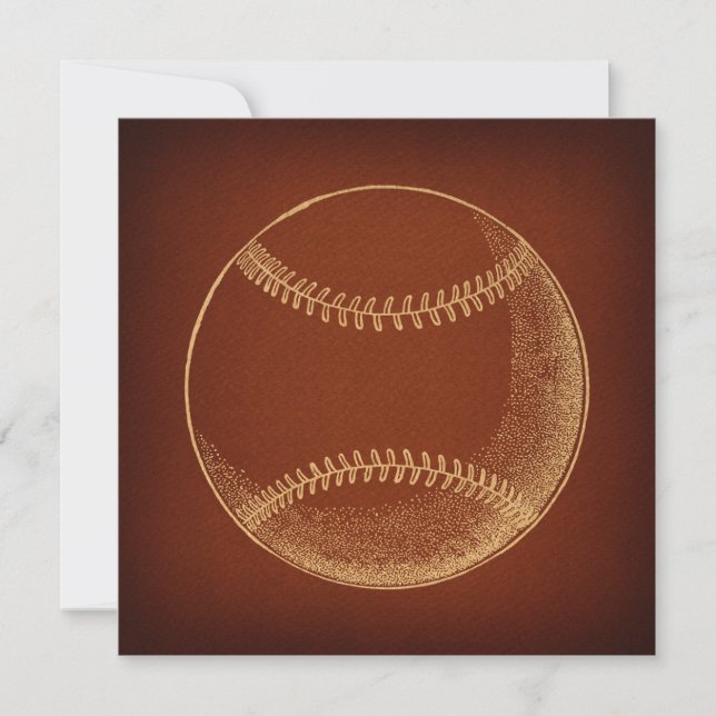 Vintage Baseball Sports Art Invitation (Front)