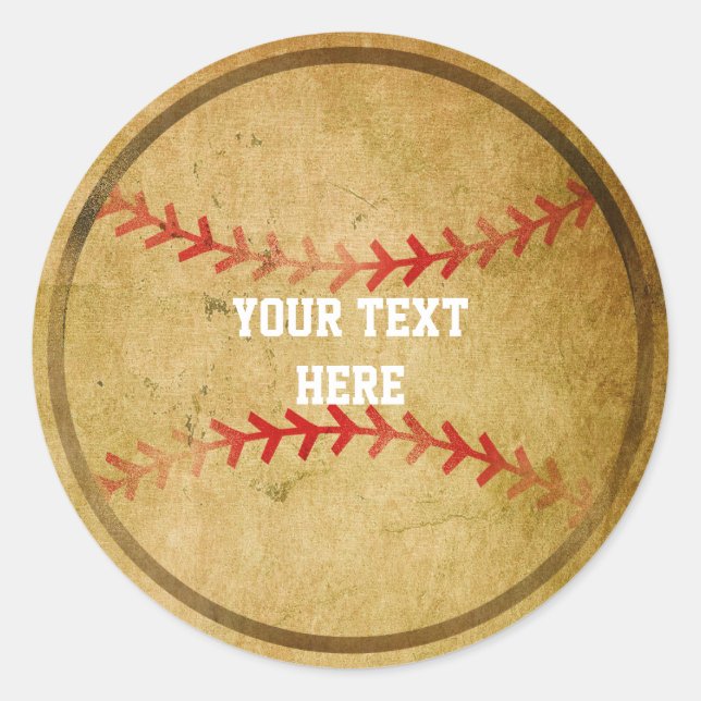 Vintage Baseball Sports Birthday Party Stickers (Front)