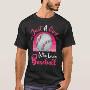 Vintage Baseball Sports Just A Girl Who Loves Bas T-Shirt