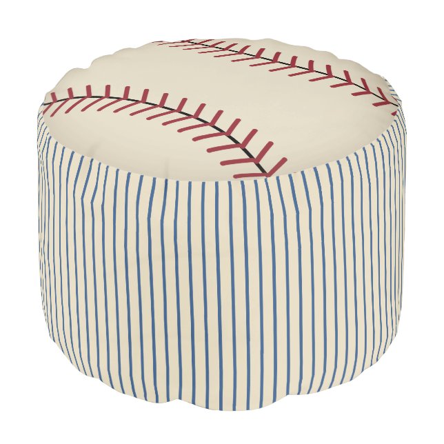 Vintage Baseball Sports Ottoman Kids Pillow Pouf (Angled Front)