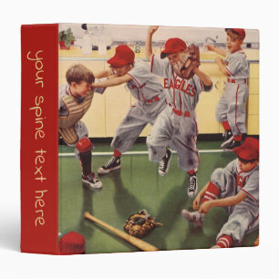 Vintage Baseball Sports Team, Boys Roughhousing 3 Ring Binder