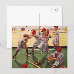Vintage Baseball Sports Team, Boys Roughhousing Postcard