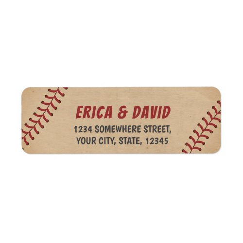 Vintage Baseball Sports Theme Wedding Label