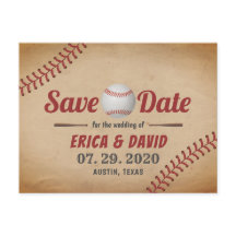 Vintage Baseball Sports Wedding Save the Date