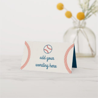 Vintage Baseball Stitches and Ball Place Card