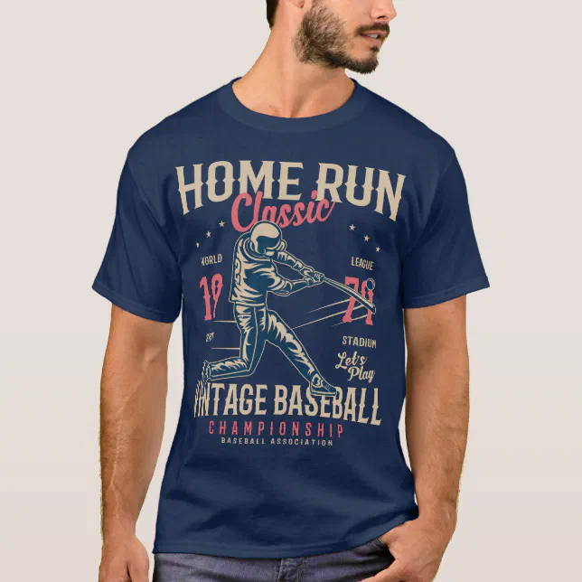 Zazzle Vintage Baseball T-Shirt, Men's, Size: Adult S, Navy Blue