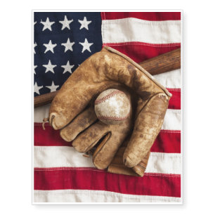 Vintage Baseball Temporary Tattoos