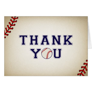 Vintage Baseball Thank You Cards
