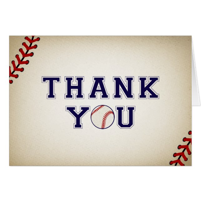 Vintage Baseball Thank You Cards (Front Horizontal)