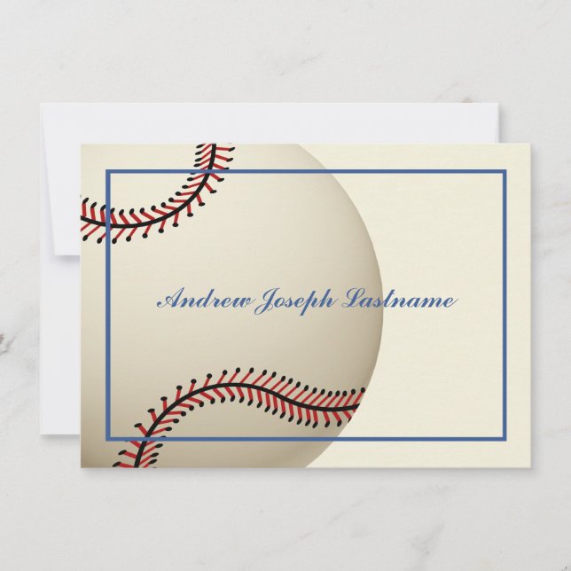Vintage Baseball Thank You Flat Card (Front)