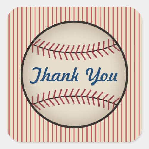 Vintage Baseball Thank You Stickers