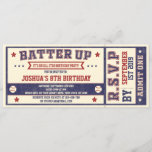 Vintage Baseball Ticket Birthday Invitation
