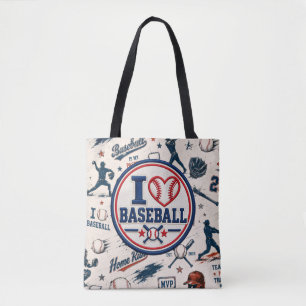 Vintage Baseball Tote Bag Baseball Lover Game Da