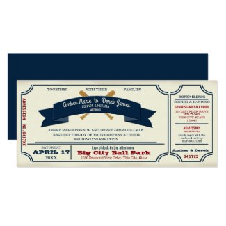 Vintage Baseball Wedding Card