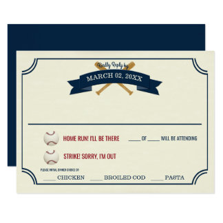 Baseball Wedding Invitations Announcements Zazzle Vintage Baseball Wedding Response Card