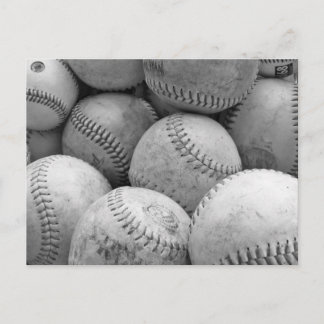 Vintage Baseballs in Black and White Postcard