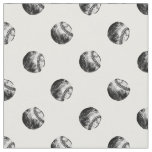Vintage Baseballs Pattern Black &amp; White Baseball Fabric