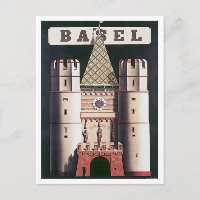 Vintage Basel Switzerland Postcard (Front)