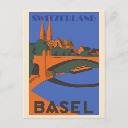 Vintage Basel Switzerland Travel Postcard