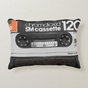 Vintage BASF Cassette: Collector's Item Accent Pillow