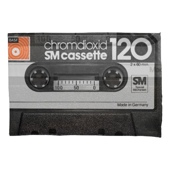 Vintage BASF Cassette: Collector's Item Pillow Case (Front)