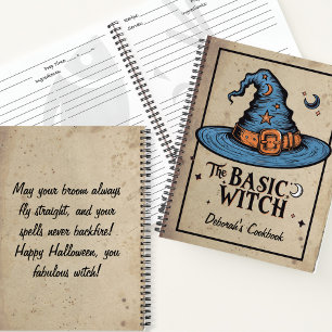 Vintage Basic Witch Halloween Cookbook Notebook