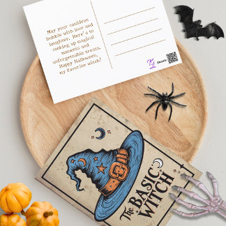 Vintage Basic Witch Halloween Postcard