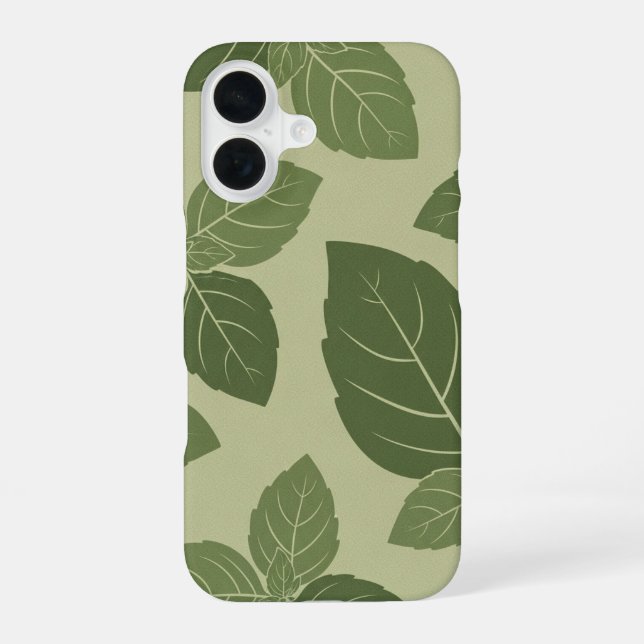 Vintage Basil Leaf Pattern iPhone Case (Back)