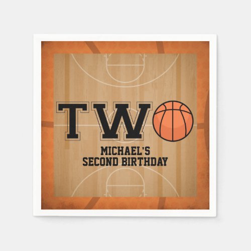 Vintage Basketball 2nd Birthday Napkins