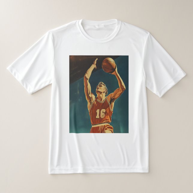 Vintage Basketball Action Shot T-Shirt (Laydown)