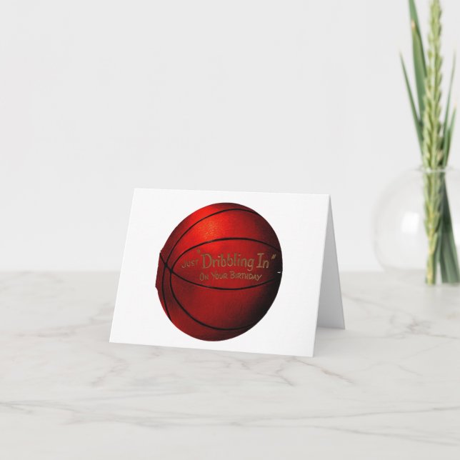 Vintage Basketball Birthday Card (Front)