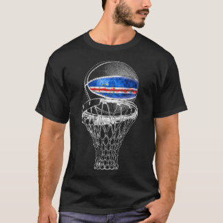 Vintage Basketball Cape Verde Flag Cape Verdean T-Shirt