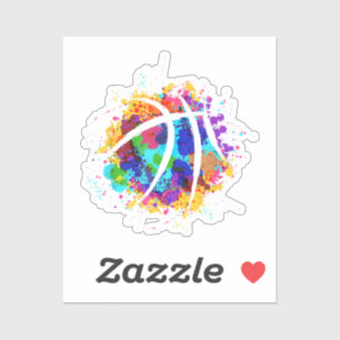 Vintage Basketball Graphic Design Cool Basketball Sticker