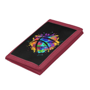 Vintage Basketball Graphic Design Cool Basketball Tri-fold Wallet