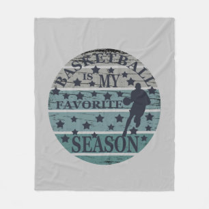 Vintage Basketball is my favorite season Fleece Blanket