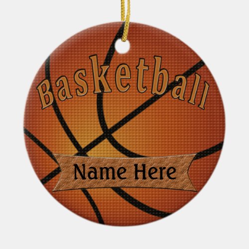 Vintage Basketball Ornament with YOUR NAME