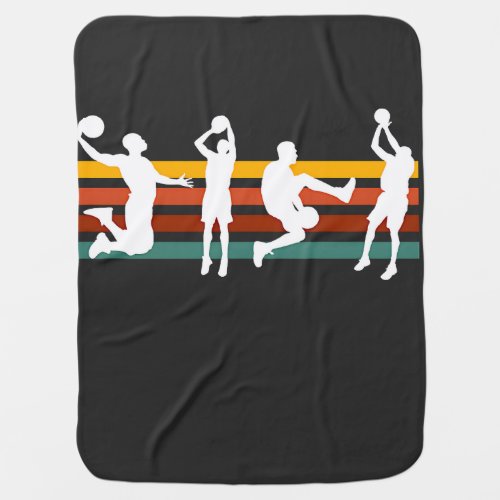 vintage basketball sport lovers   baby blanket