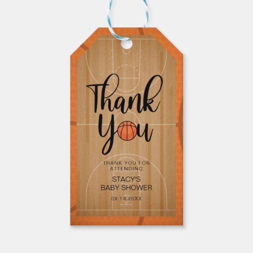 Vintage Basketball Thank You Gift Tags