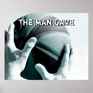 Vintage Basketball THE MAN CAVE Poster