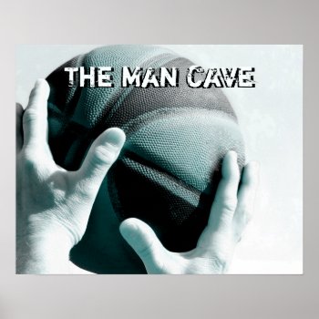 Vintage Basketball The Man Cave Poster by ArtByApril at Zazzle
